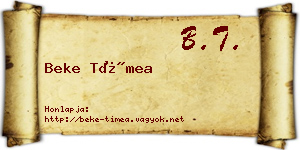 Beke Tímea névjegykártya