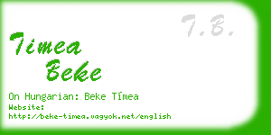 timea beke business card